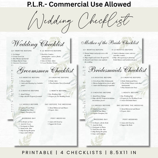 PLR Wedding Checklist