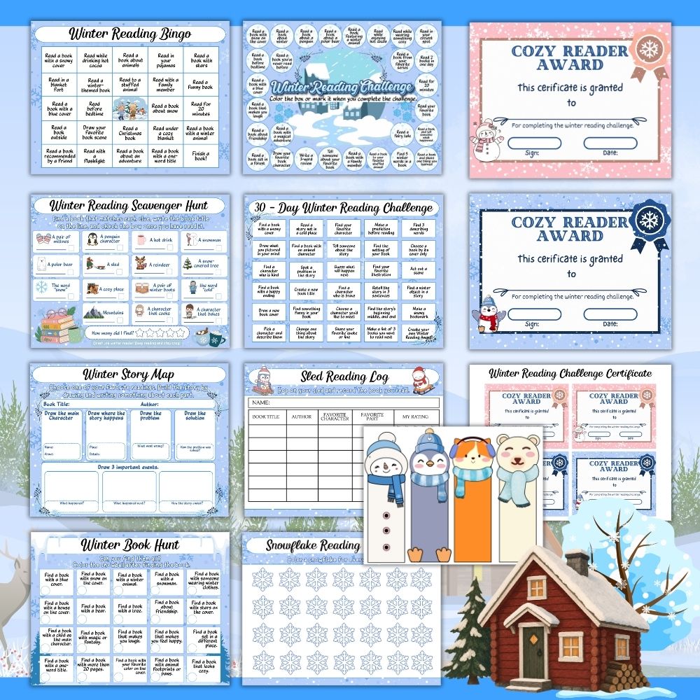 PLR Printable Winter Reading Challenge for Kids