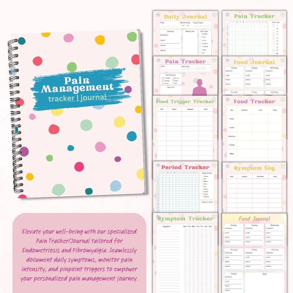 PLR Polka Dot Pain Management Tracker Journal