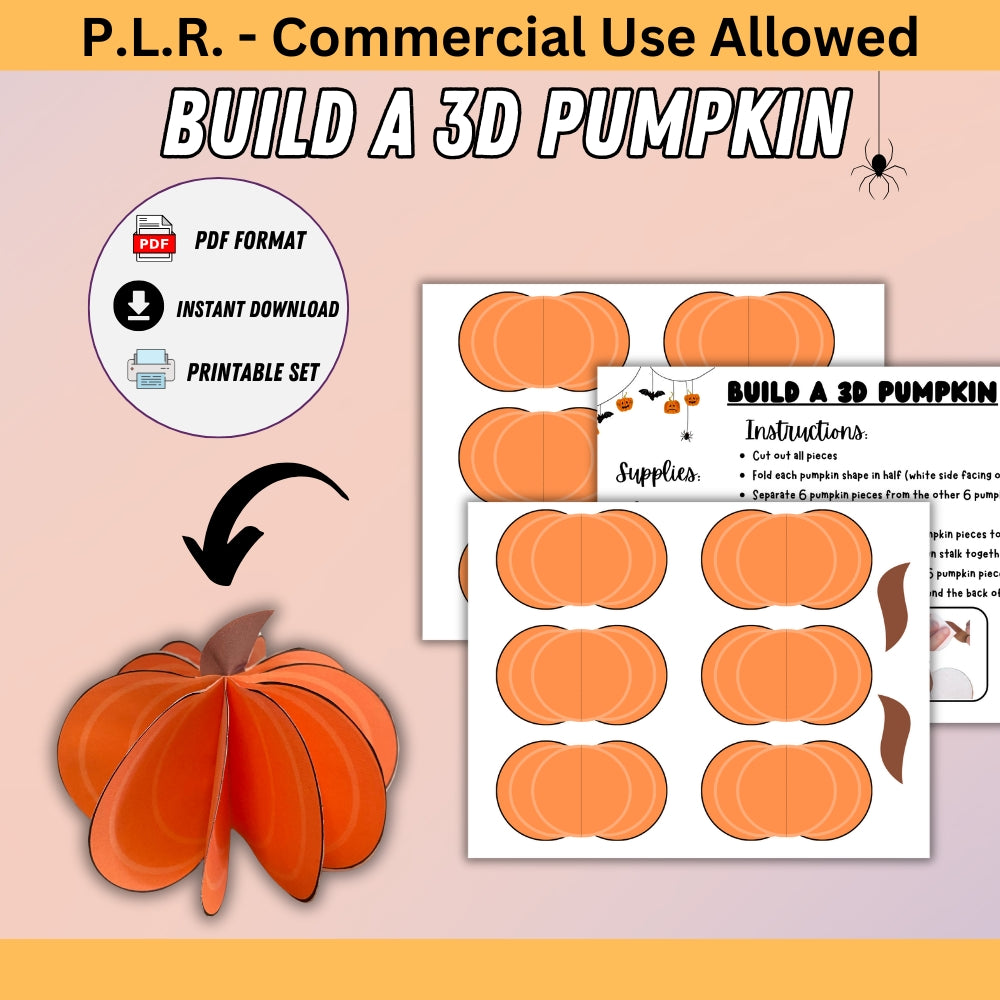 PLR Build a 3D Pumpkin