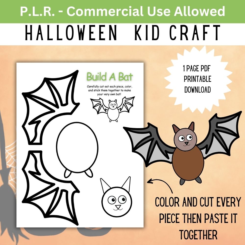Praintable Bat PLR Build a Bat – plr-printables-store