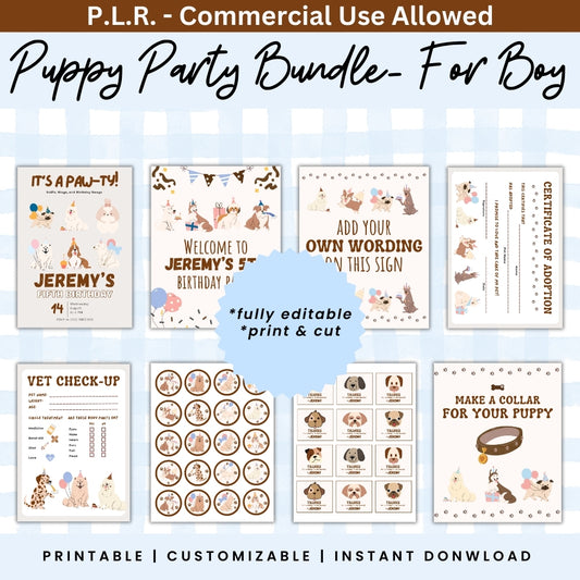 PLR Puppy Party Bundle for Boy