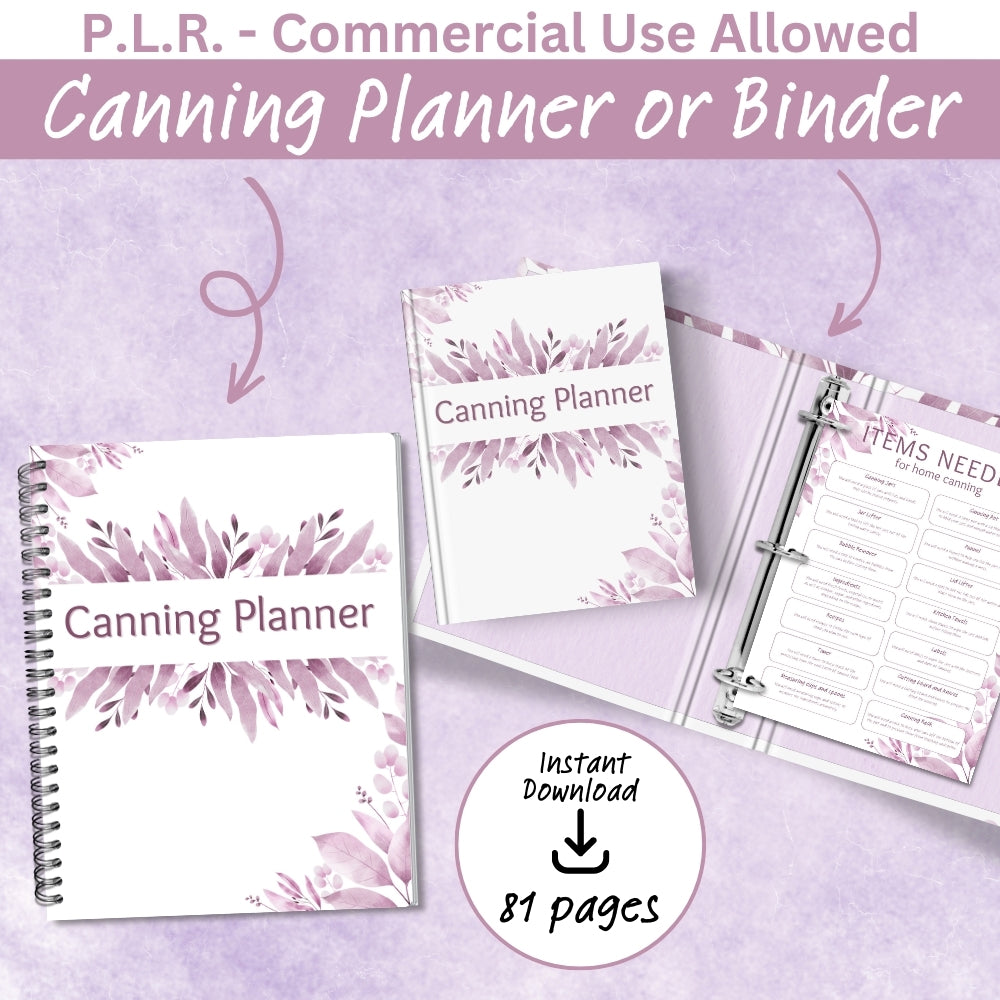 PLR Purple Canning Planner