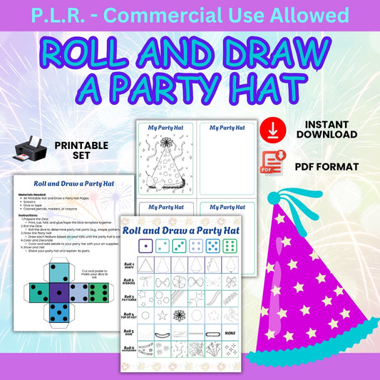 PLR New Year Roll and Draw a Party Hat