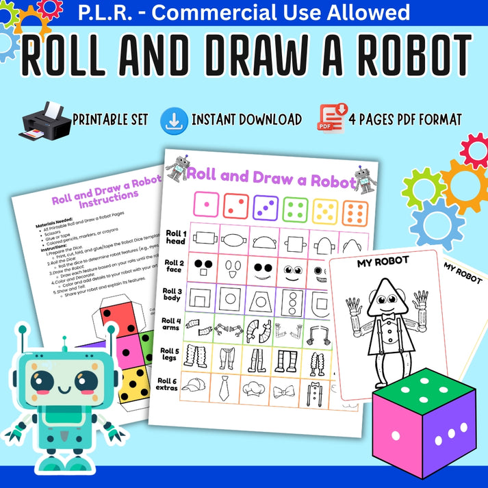 PLR Roll and Draw a Robot – plr-printables-store