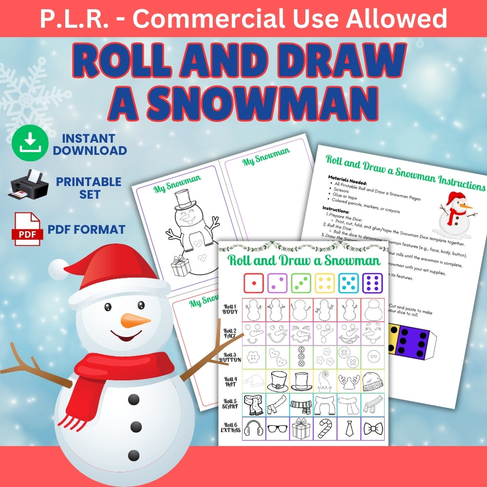 PLR Roll and Draw a Snowman