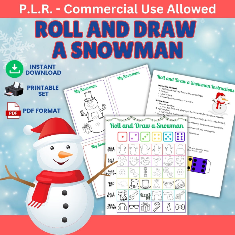 PLR Roll and Draw a Snowman – plr-printables-store