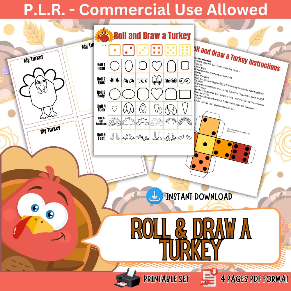 PLR Roll and Draw a Turkey