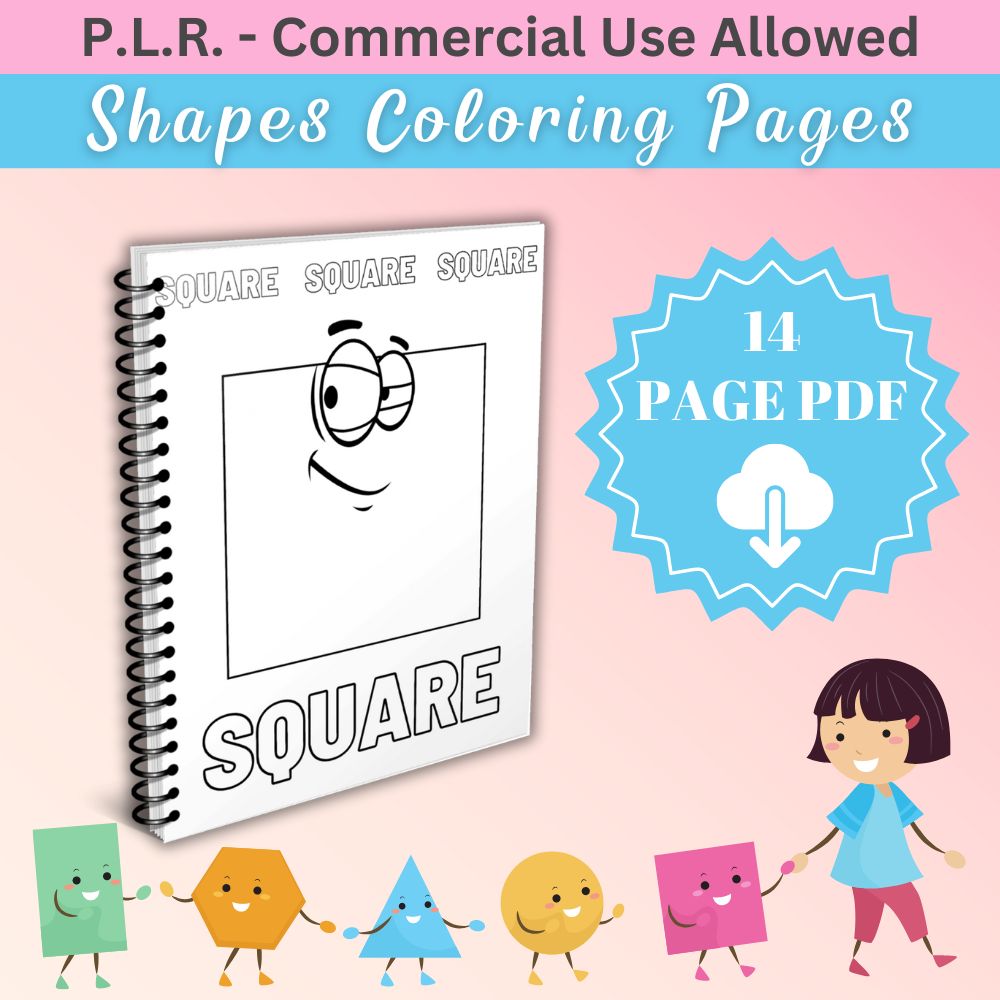 PLR Shapes Coloring Pages plrprintablesstore