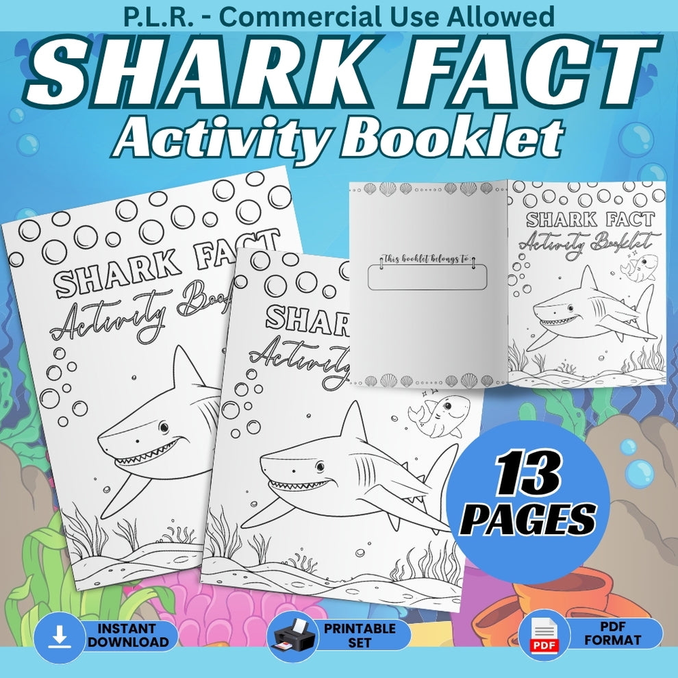 Shark Fact File Sheet.pdf PLR Shark Fact Activity Booklet – plr-printables-store
