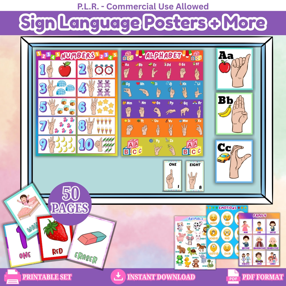 PLR Sign Language Posters plus more – plr-printables-store