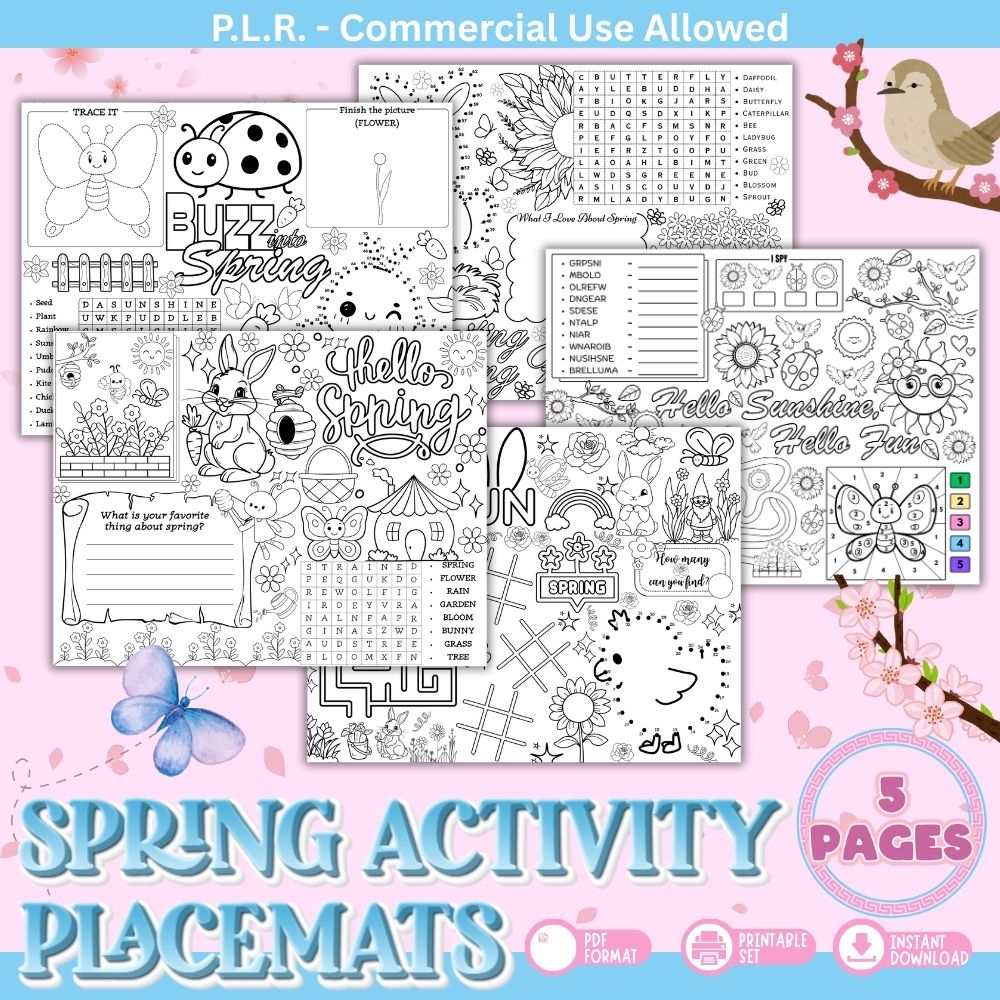 PLR Spring Activity Placemats