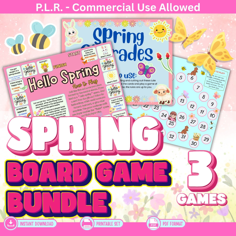 PLR Spring Board Game Bundle