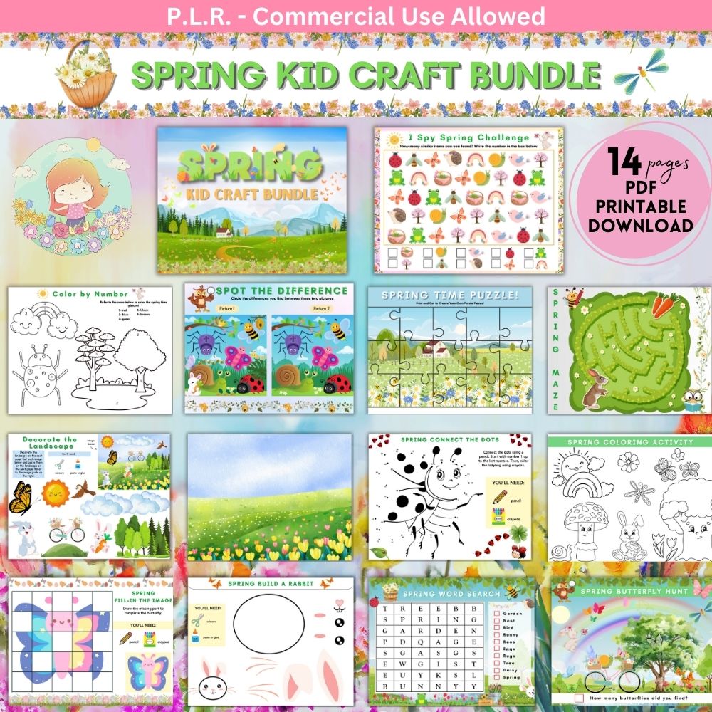 PLR Spring Kid Craft Bundle