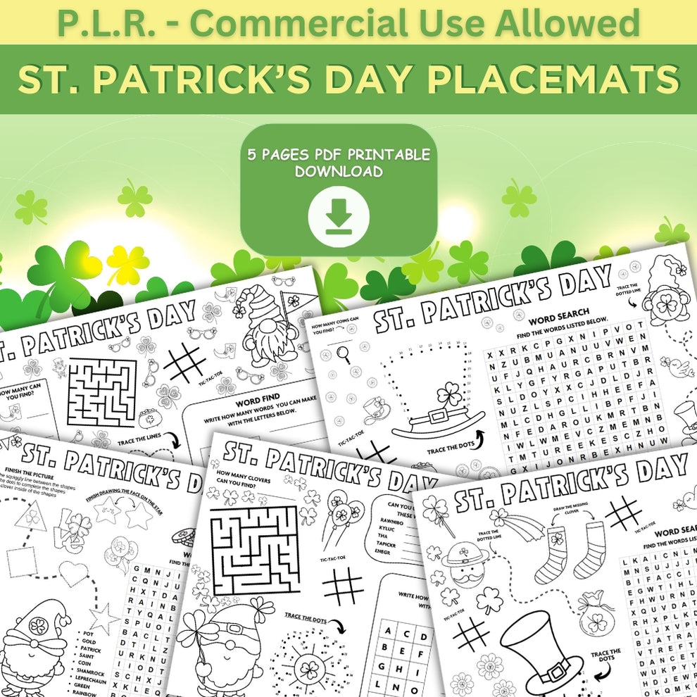 PLR St. Patrick's Day Placemats – plr-printables-store
