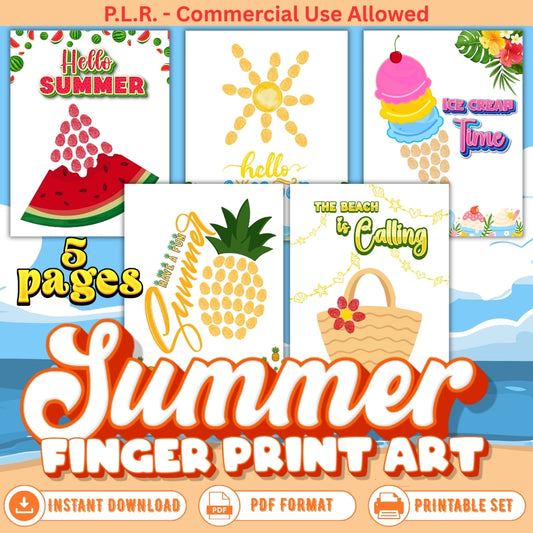PLR Printable Summer Fingerprint Art
