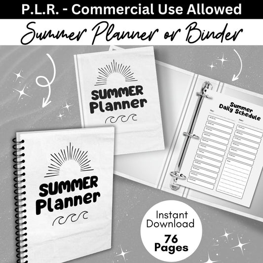 PLR Summer Planner in Black and White