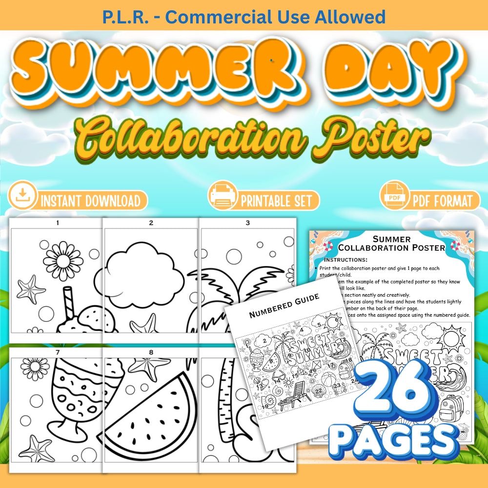 PLR Printable Summer Collaborative Poster