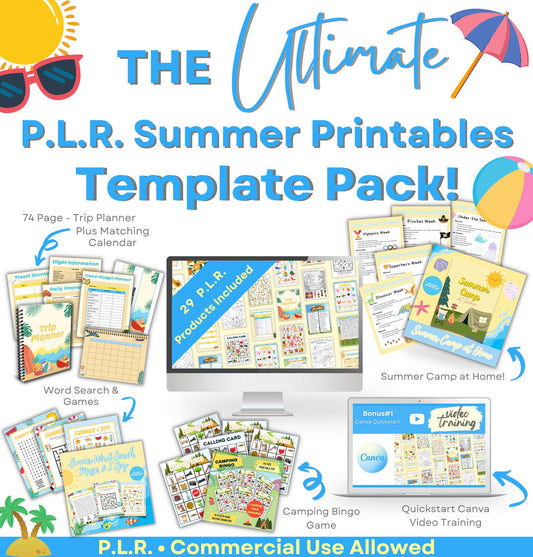 The Ultimate P.L.R. Summer Printables Template Pack