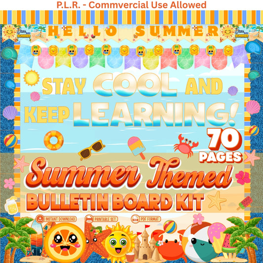 PLR Printable  Summer Bulletin Board Kit