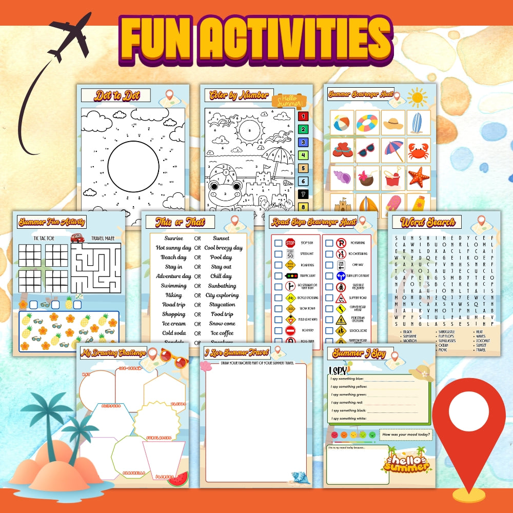 PLR Printable Kids Summer Travel Journal