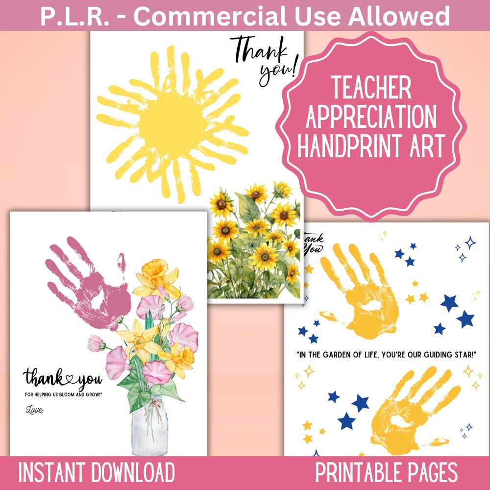 PLR Teacher Appreciation Handprint Art – plr-printables-store