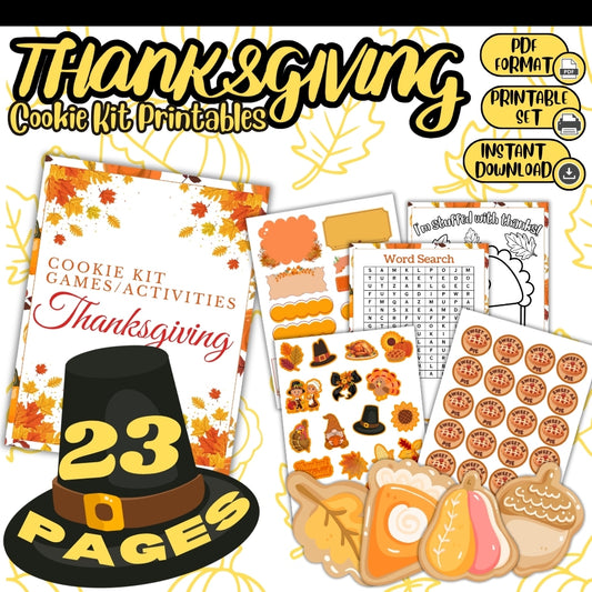 PLR DIY Thanksgiving Cookie Kit Printable Bundle