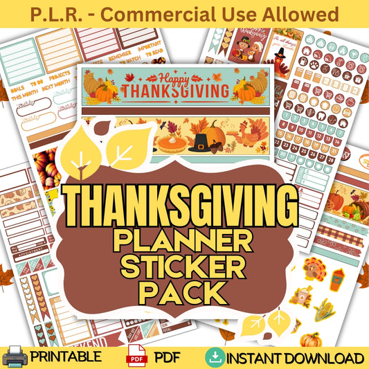 PLR Thanksgiving Planner Stickers