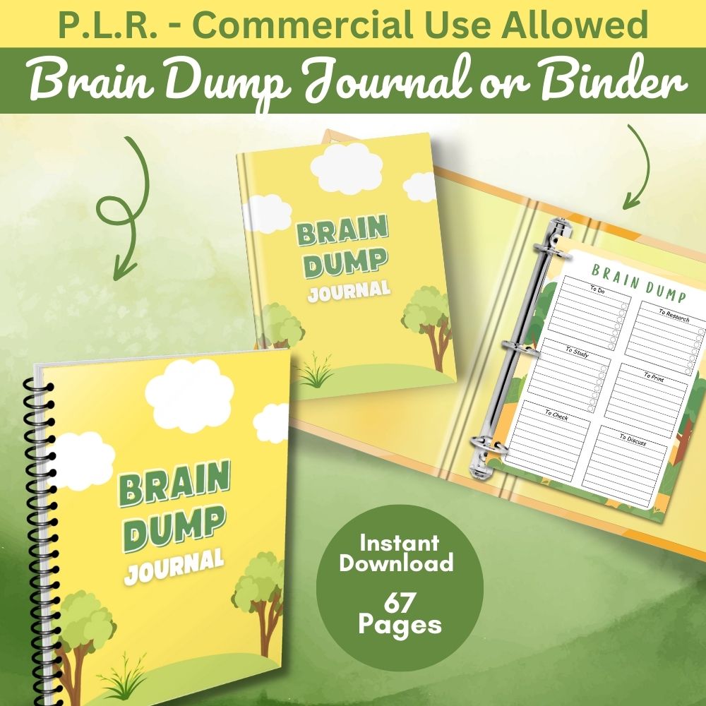 PLR Brain Dump Journal - Tree Design – plr-printables-store