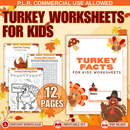 PLR Turkey Facts for Kids Activities