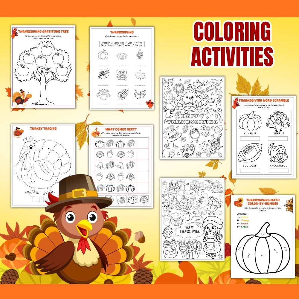 PLR Thanksgiving Themed Activity Pack