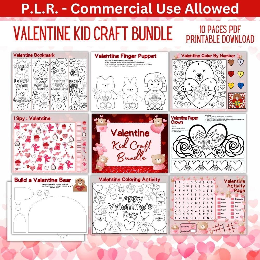 PLR Valentine Kid Craft Bundle