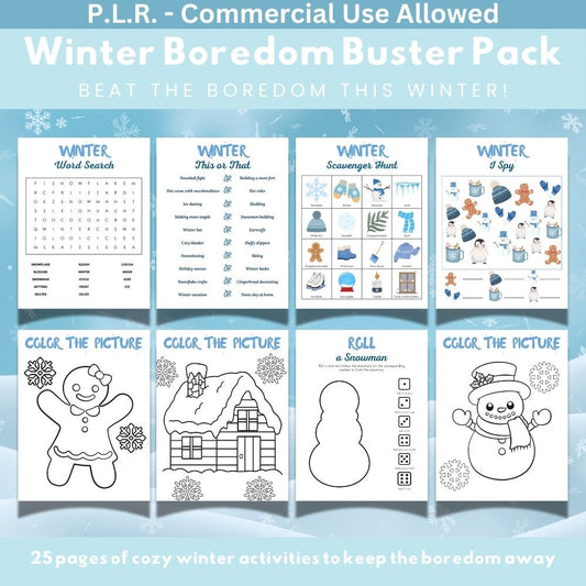 PLR Printable Winter Boredom Buster Pack