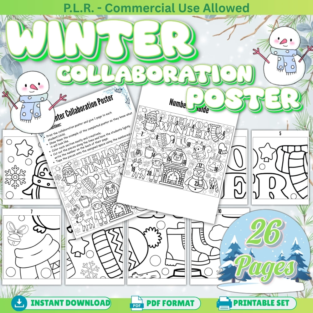 PLR Printable Winter Collaboration Poster