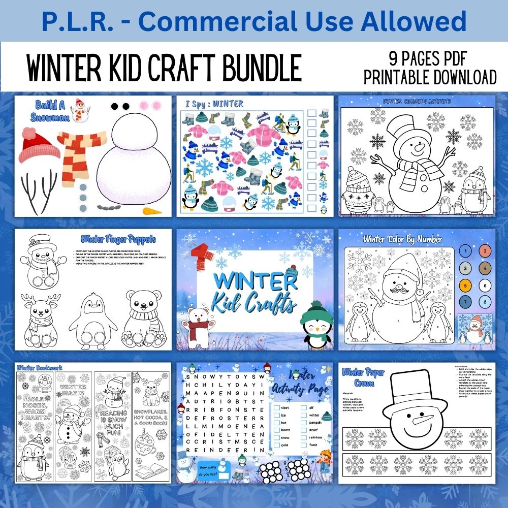 PLR Winter Kid Craft Bundle