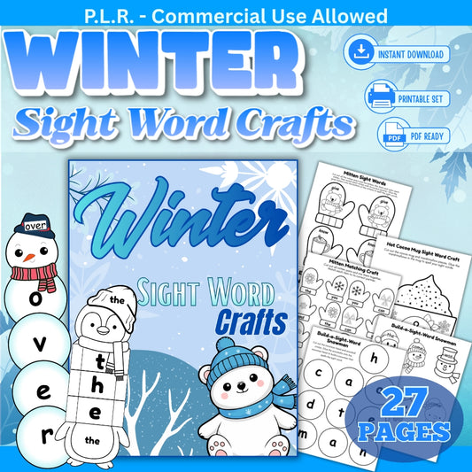 PLR Winter Sight Word Crafts