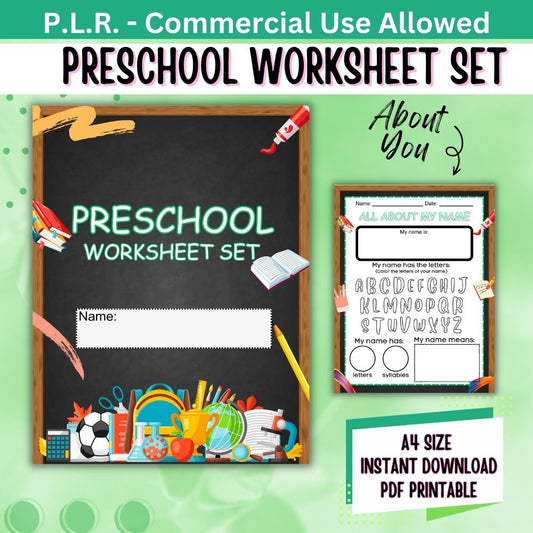 PLR Preschool Worksheets Set