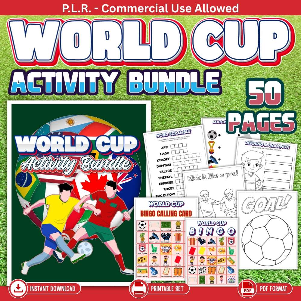 PLR Printable World Cup Activity Bundle