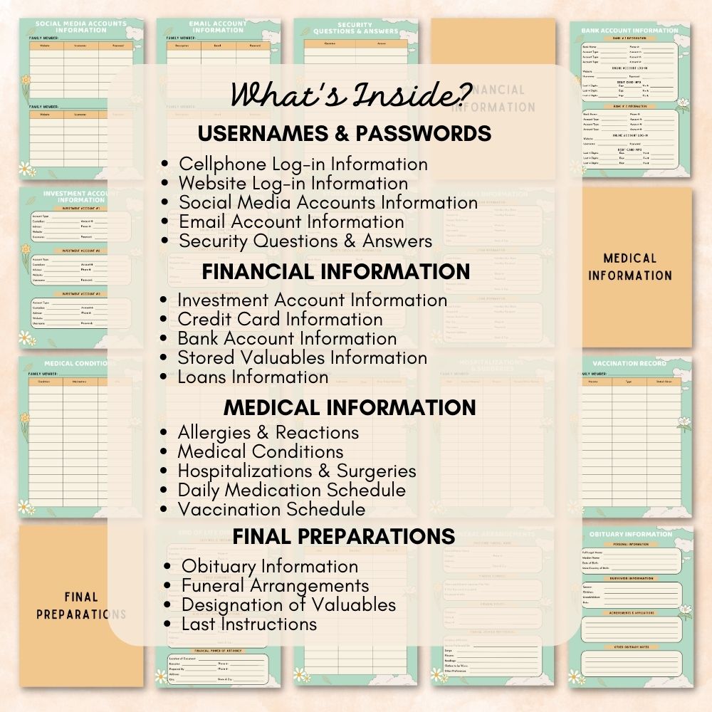 PLR Green/Orange Emergency Planner