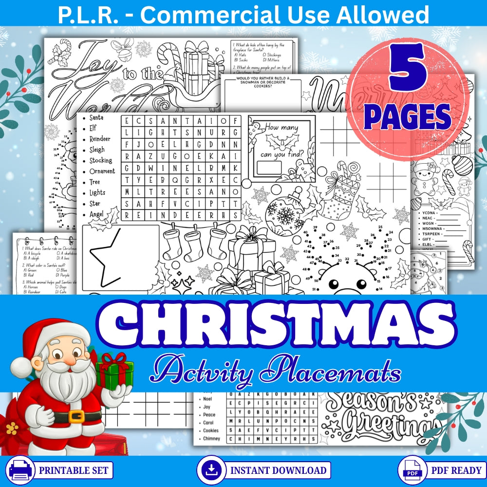 PLR Christmas Activity Placemats