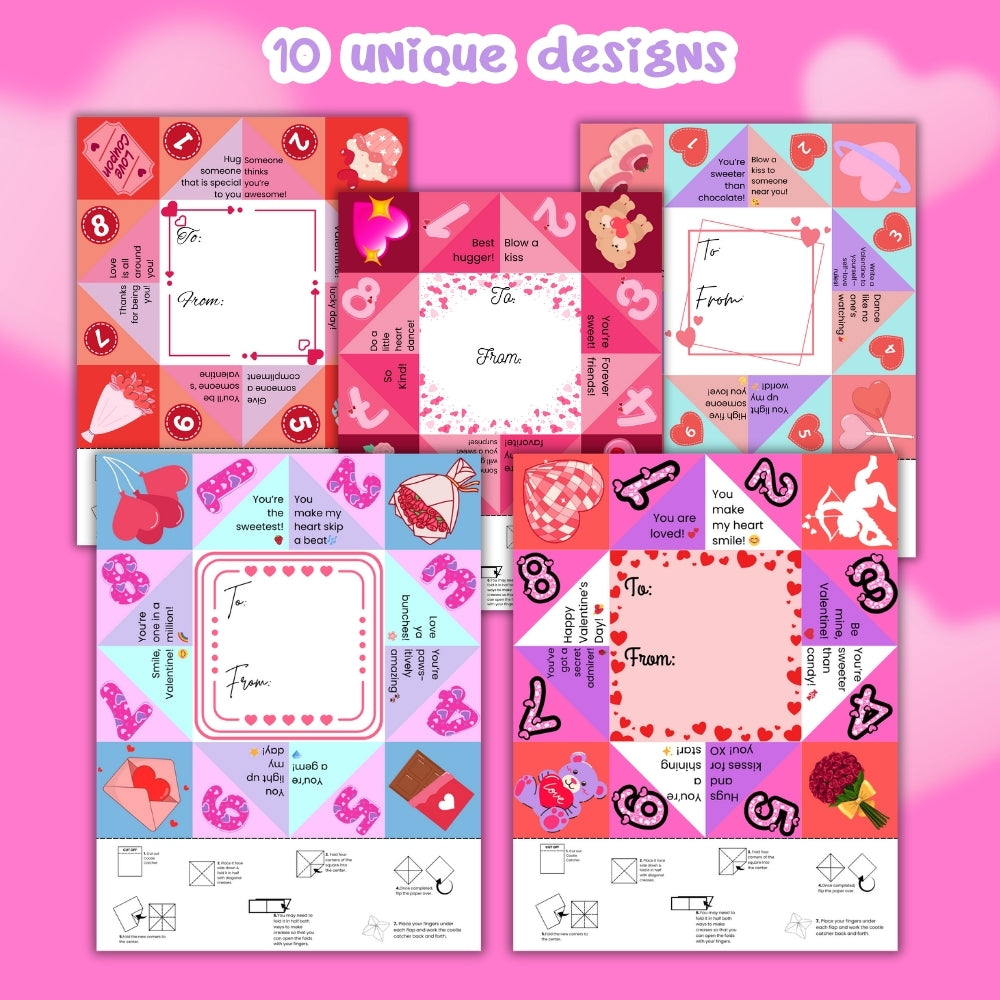 PLR Valentine Cootie Catcher Fortune Teller Printable