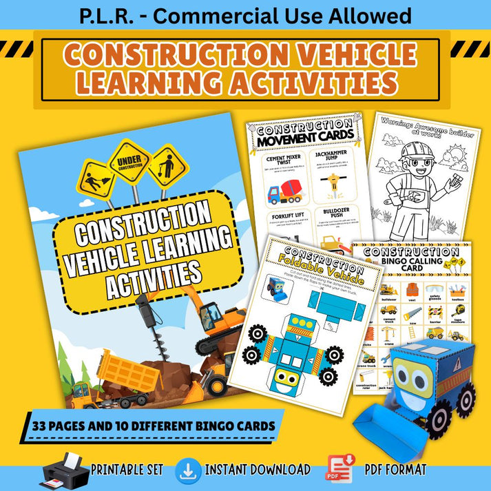PLR Construction Learning Activities – plr-printables-store