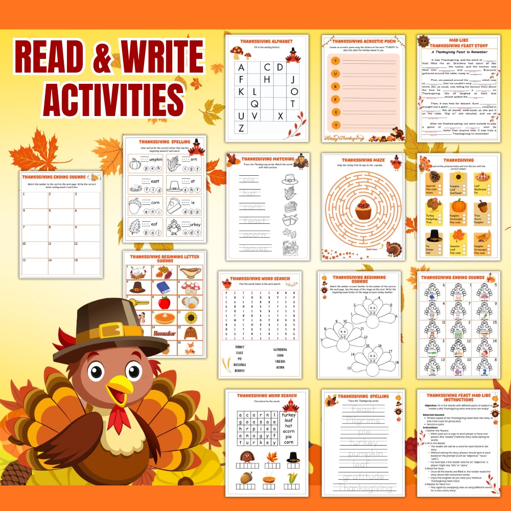 PLR Thanksgiving Themed Activity Pack