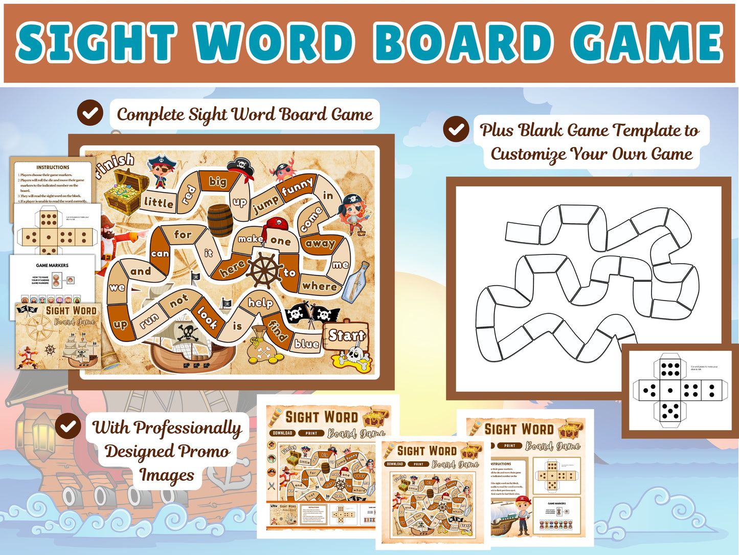 Ultimate Create Printable Board Games (FAST) Template Pack
