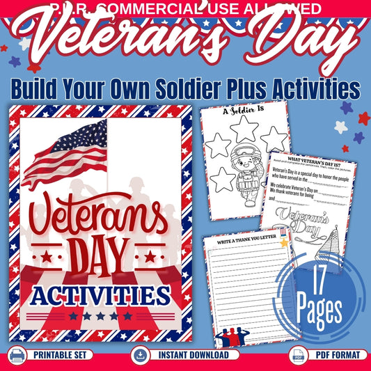 PLR Veteran's Day Build Your Own Soldier Plus Activities