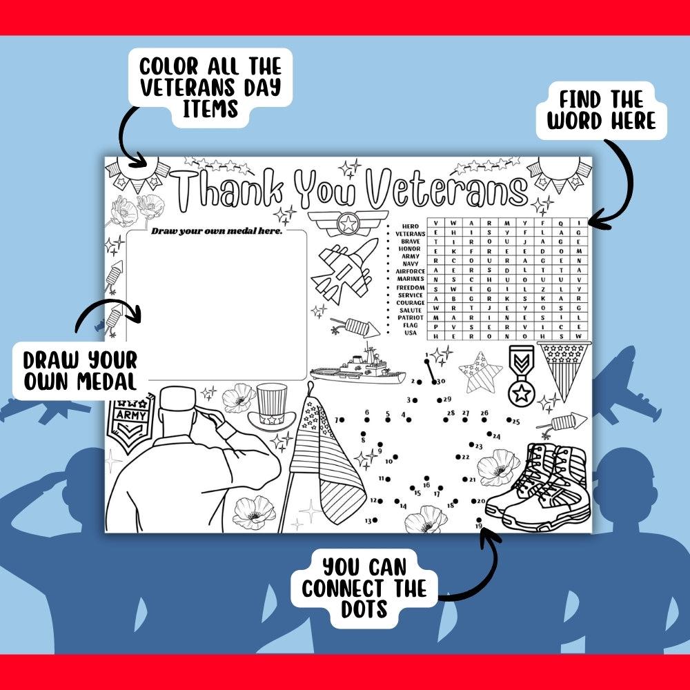 PLR Veterans Day Placemats