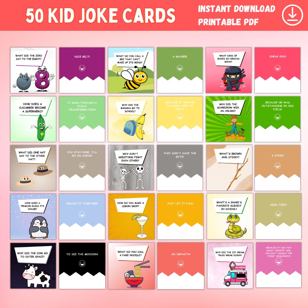 PLR 50 Kid Joke Cards