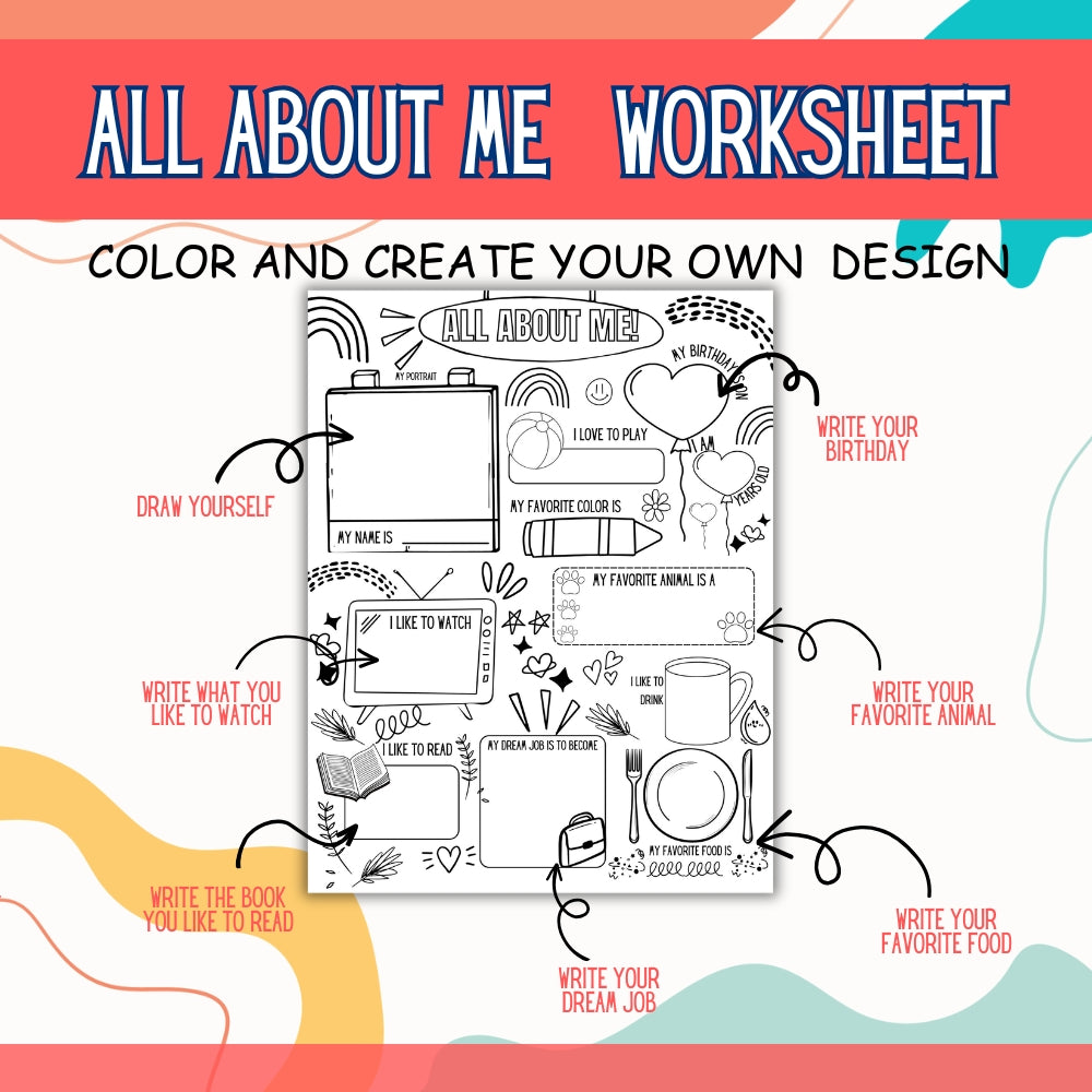 PLR All About Me Worksheets