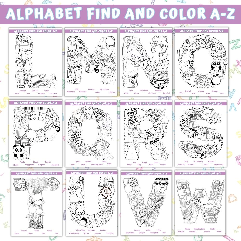 PLR Alphabet Find & Color A-Z