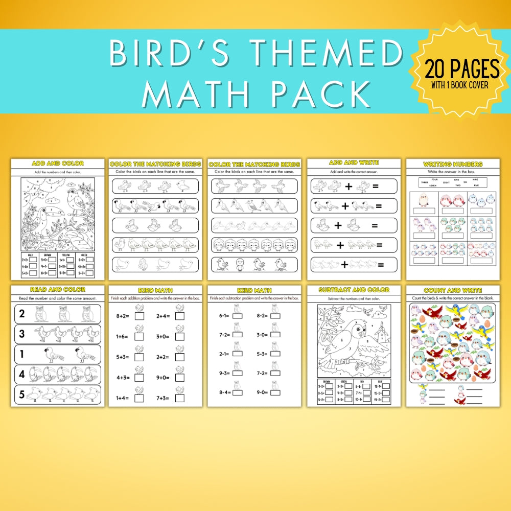 PLR Birds Themed Math Pack
